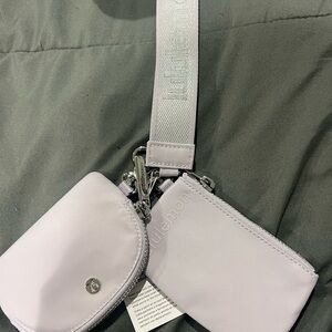 Lululemon dual pouch wristlet light purple new with tag
